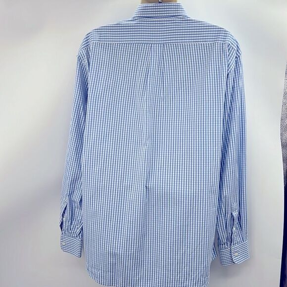 Bergdorf Goodman blue gingham long sleeve button up XL shirt - Picture 5 of 5